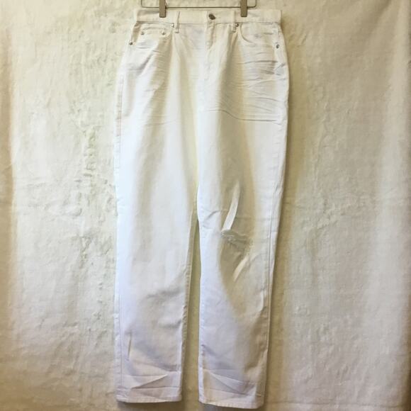 Loft White High Waist Boyfriend Jeans - Picture 2 of 15